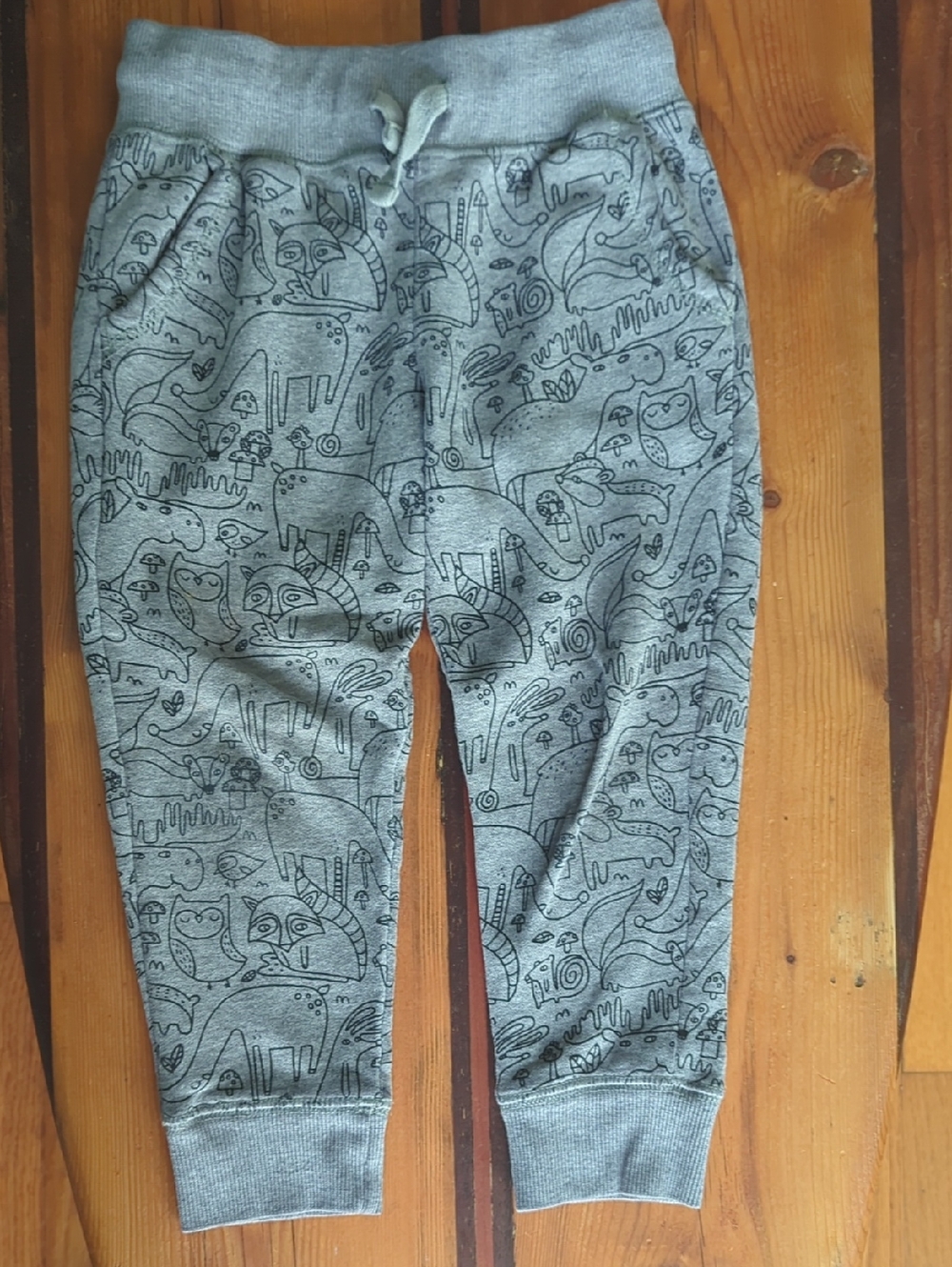 Kids Grey Animal Print Jogger Pants